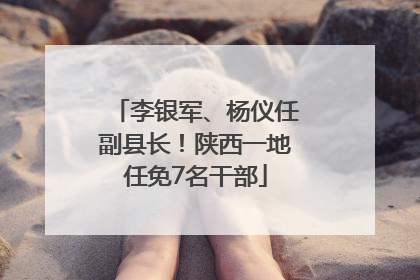 李银军、杨仪任副县长！陕西一地任免7名干部