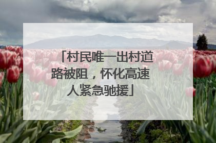 村民唯一出村道路被阻，怀化高速人紧急驰援