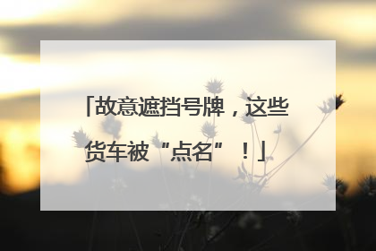 故意遮挡号牌，这些货车被“点名”！