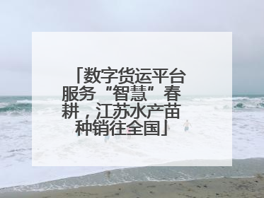 数字货运平台服务“智慧”春耕，江苏水产苗种销往全国