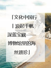 文化中国行丨浪起千帆 深蓝宝藏——博物馆里的海丝遗珍