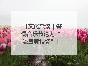 文化杂谈｜警惕音乐节沦为“流量竞技场”