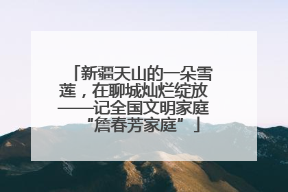 新疆天山的一朵雪莲，在聊城灿烂绽放——记全国文明家庭“詹春芳家庭”