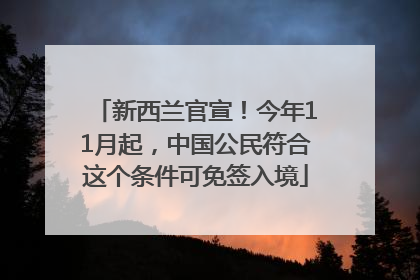 新西兰官宣！今年11月起，中国公民符合这个条件可免签入境