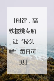 时评：高铁樱桃专厢 让“枝头鲜”每日可见