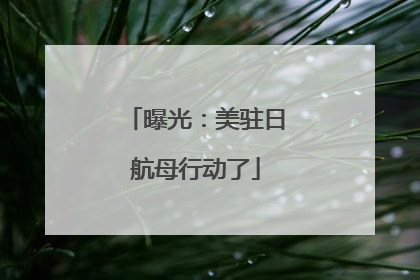 曝光：美驻日航母行动了