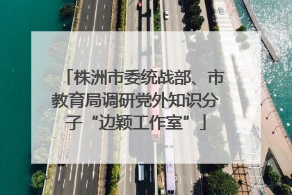 株洲市委统战部、市教育局调研党外知识分子“边颖工作室”