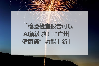 检验检查报告可以AI解读啦！“广州健康通”功能上新