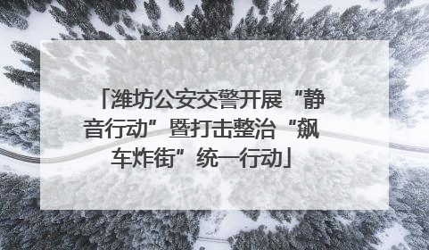 潍坊公安交警开展“静音行动”暨打击整治“飙车炸街”统一行动