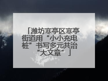 潍坊寒亭区寒亭街道用“小小充电桩”书写多元共治“大文章”
