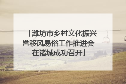 潍坊市乡村文化振兴暨移风易俗工作推进会在诸城成功召开