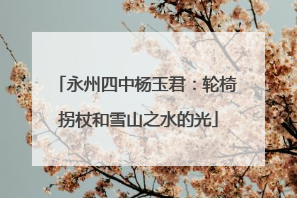 永州四中杨玉君：轮椅拐杖和雪山之水的光