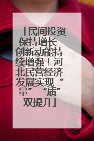 民间投资保持增长 创新动能持续增强！河北民营经济发展实现“量”“质”双提升