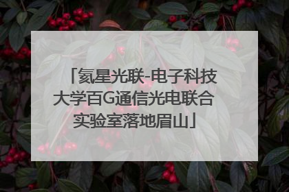氦星光联-电子科技大学百G通信光电联合实验室落地眉山