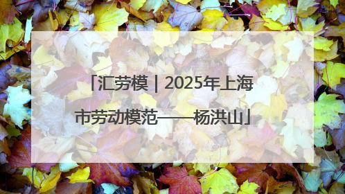 汇劳模｜2025年上海市劳动模范——杨洪山