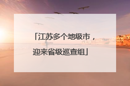 江苏多个地级市，迎来省级巡查组