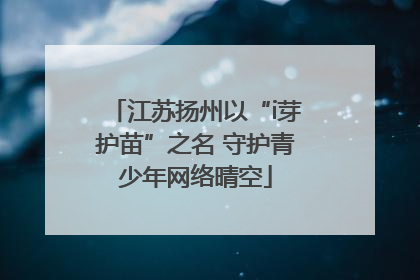 江苏扬州以“i芽护苗”之名 守护青少年网络晴空