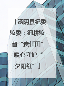汤阴县纪委监委：细耕监督“责任田” 暖心守护“夕阳红”