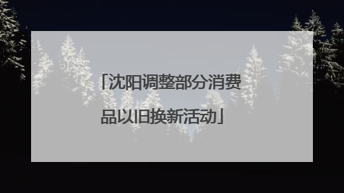 沈阳调整部分消费品以旧换新活动
