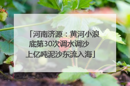 河南济源：黄河小浪底第30次调水调沙 上亿吨泥沙东流入海