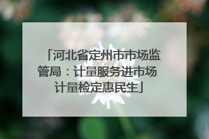 河北省定州市市场监管局：计量服务进市场 计量检定惠民生