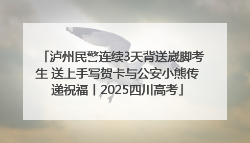 泸州民警连续3天背送崴脚考生 送上手写贺卡与公安小熊传递祝福丨2025四川高考