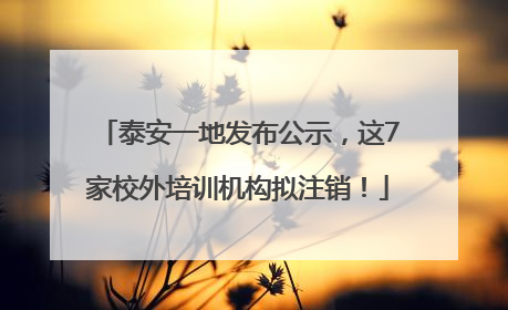 泰安一地发布公示，这7家校外培训机构拟注销！