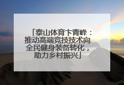泰山体育卞青峰：推动高端竞技技术向全民健身装备转化，助力乡村振兴
