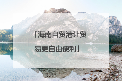 海南自贸港让贸易更自由便利