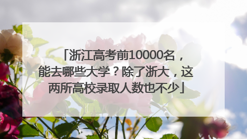浙江高考前10000名，能去哪些大学？除了浙大，这两所高校录取人数也不少