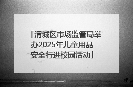 渭城区市场监管局举办2025年儿童用品安全行进校园活动