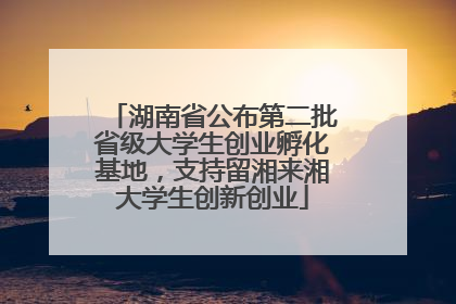 湖南省公布第二批省级大学生创业孵化基地，支持留湘来湘大学生创新创业