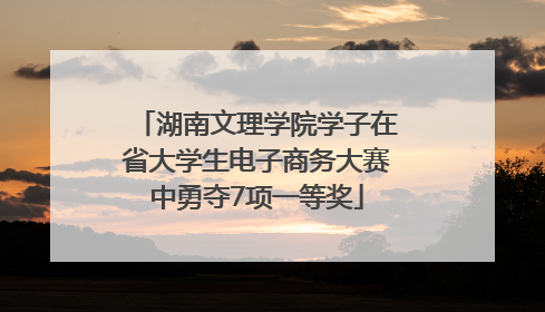 湖南文理学院学子在省大学生电子商务大赛中勇夺7项一等奖