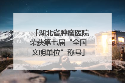 湖北省肿瘤医院荣获第七届“全国文明单位”称号