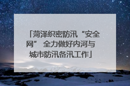 菏泽织密防汛“安全网” 全力做好内河与城市防汛备汛工作