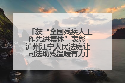 获“全国残疾人工作先进集体”表彰 泸州江宁人民法庭让司法助残温暖有力