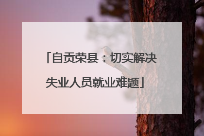 自贡荣县：切实解决失业人员就业难题