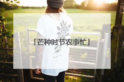 芒种时节农事忙