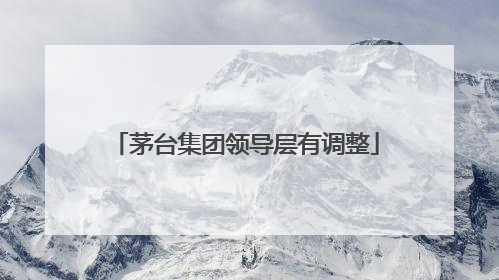 茅台集团领导层有调整