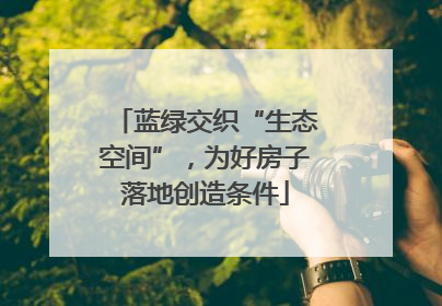蓝绿交织“生态空间”，为好房子落地创造条件