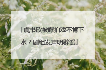 虞书欣被曝拍戏不肯下水？剧组发声明辟谣