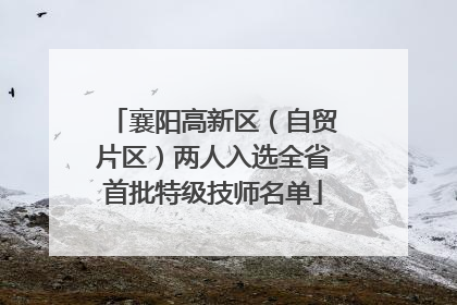 襄阳高新区（自贸片区）两人入选全省首批特级技师名单
