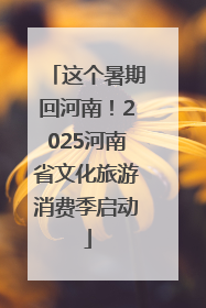 这个暑期回河南！2025河南省文化旅游消费季启动