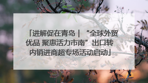 进解促在青岛｜“全球外贸优品 聚惠活力市南”出口转内销进商超专场活动启动