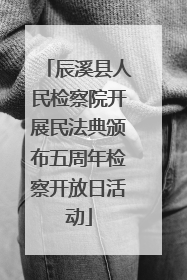辰溪县人民检察院开展民法典颁布五周年检察开放日活动