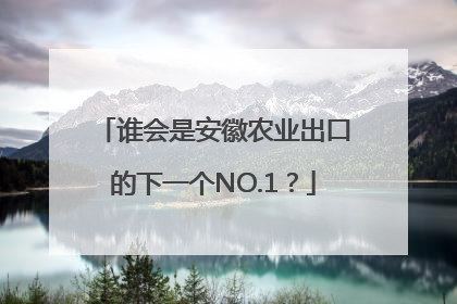 谁会是安徽农业出口的下一个NO.1？