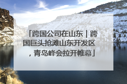 跨国公司在山东｜跨国巨头抢滩山东开发区，青岛峰会拉开帷幕
