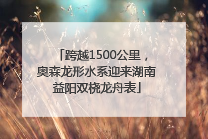 跨越1500公里，奥森龙形水系迎来湖南益阳双桡龙舟表