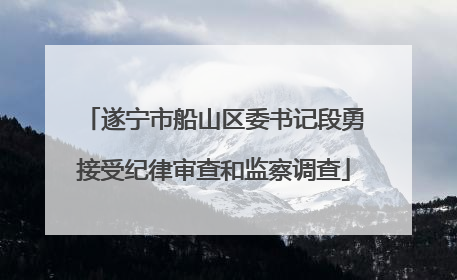 遂宁市船山区委书记段勇接受纪律审查和监察调查