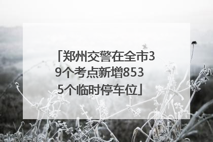 郑州交警在全市39个考点新增8535个临时停车位